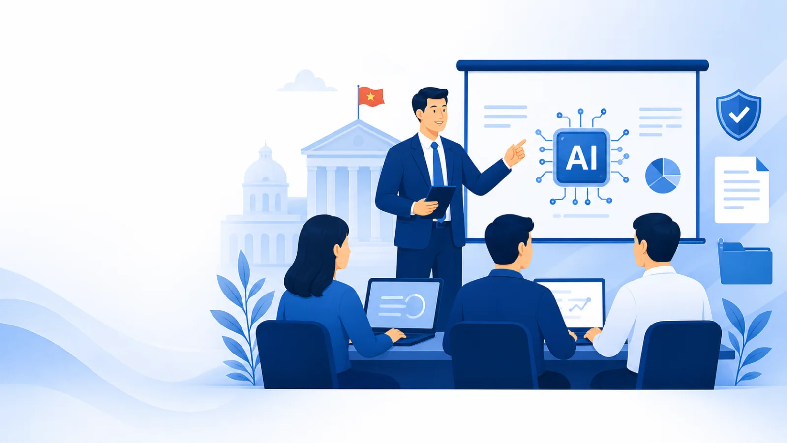 Minh họa lớp tập huấn kỹ năng AI dành cho cán bộ